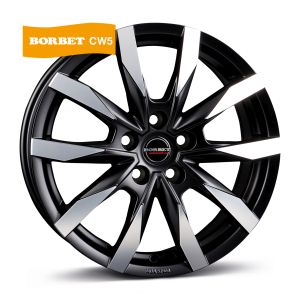 Borbet CW5 black polished matt Wheel 7,5x18 inch 5x108 bolt circle
