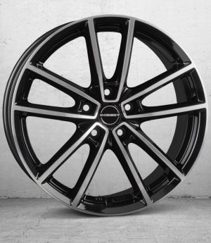 Borbet W black polished glossy Wheel 8x18 inch 5x112 bolt circle