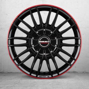 Borbet CW3 black glossy red ring Wheel 7,5x18 inch 6x139,7 bolt circle