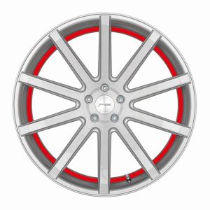 CORSPEED DEVILLE Silver-brushed-Surface/ undercut Color Trim rot 10,5x21 5x114,3 bolt circle