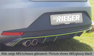 Rieger Heckeinsatz / Diffusor FR schwarz glanz passend für Seat Leon 5F