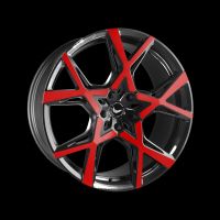 BARRACUDA PROJECT X Gloss black Flashred Wheel 10x22 - 22 inch 5x108 bolt circle