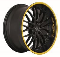 BARRACUDA VOLTEC T6 Mattblack Puresports / Color Trim gelb Wheel 8x17 - 17 inch 5x100 bolt circle