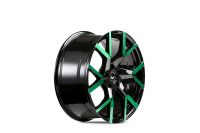 BARRACUDA TZUNAMEE EVO Black gloss flashgreen Wheel 8x18 - 18 inch 5x120 bolt circle