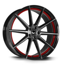 BARRACUDA PROJECT 2.0 Higloss-Black brushed Surface/undercut Colour trim rot Wheel 9,5x22 - 22 inch 5x112 bolt circle