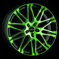 Oxigin 14 Oxrock neon green polish Wheel 10x22 - 22 inch 5x108 bold circle