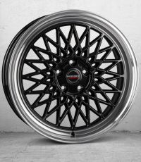Borbet B black rim polished Wheel 8x18 inch 5x112 bolt circle