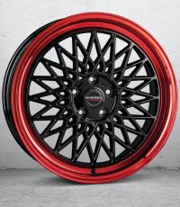 Borbet B black rim red Wheel 7x17 inch 4x108 bolt circle
