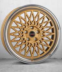 Borbet B gold rim polished Wheel 8x18 inch 5x120 bolt circle
