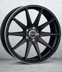 Borbet GTX black matt rim silver Wheel 8x19 inch 5x114,3 bolt circle