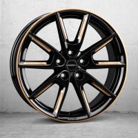 Borbet LX18 black glossy gold spoke rim Wheel 8x18 inch 5x114,3 bolt circle
