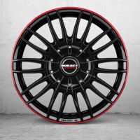 Borbet CW3 black glossy red ring Wheel 7,5x18 inch 5x130 bolt circle