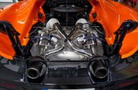 Exhaust system, Valved, X-Pipe and cat replacement pipes incl. heat protection fits for Mc Laren 675LT