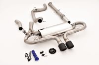 FMS Streetbeast 76mm duplex-catback-system (exit in the middle) with flap-control fits for Ford Focus MK3 (DYB)